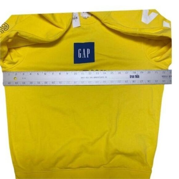 Gap Sweatshirt Mens M Yellow Logo San Francisco California Bright Spring Pastel - Picture 6 of 10